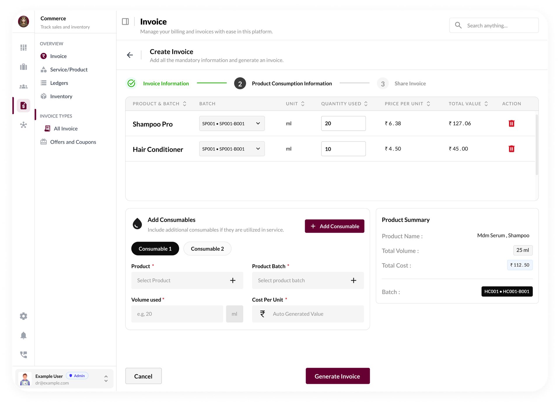 Inventory feature: Product & Service Linking