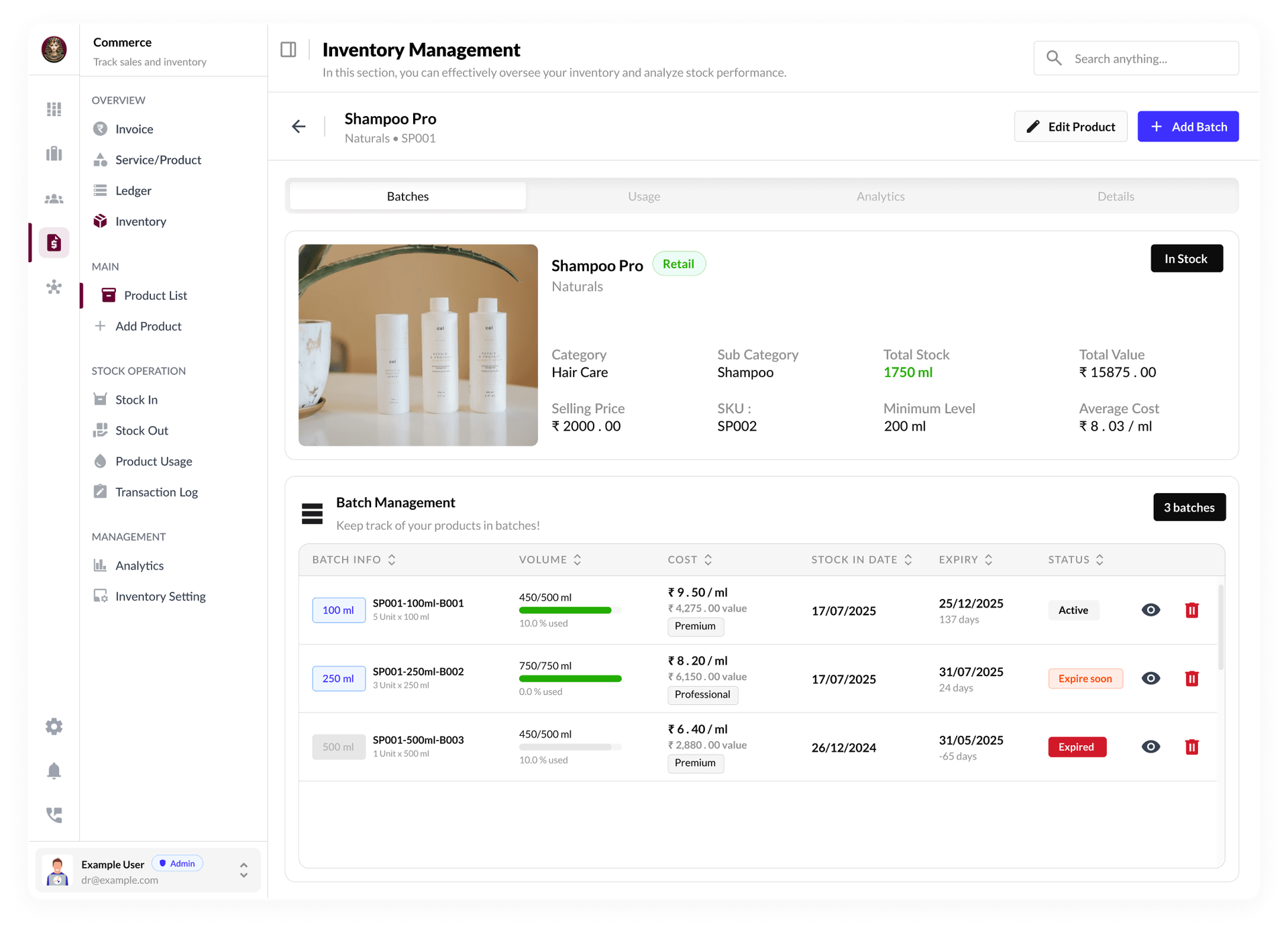 Inventory feature: Real-Time Stock Tracking
