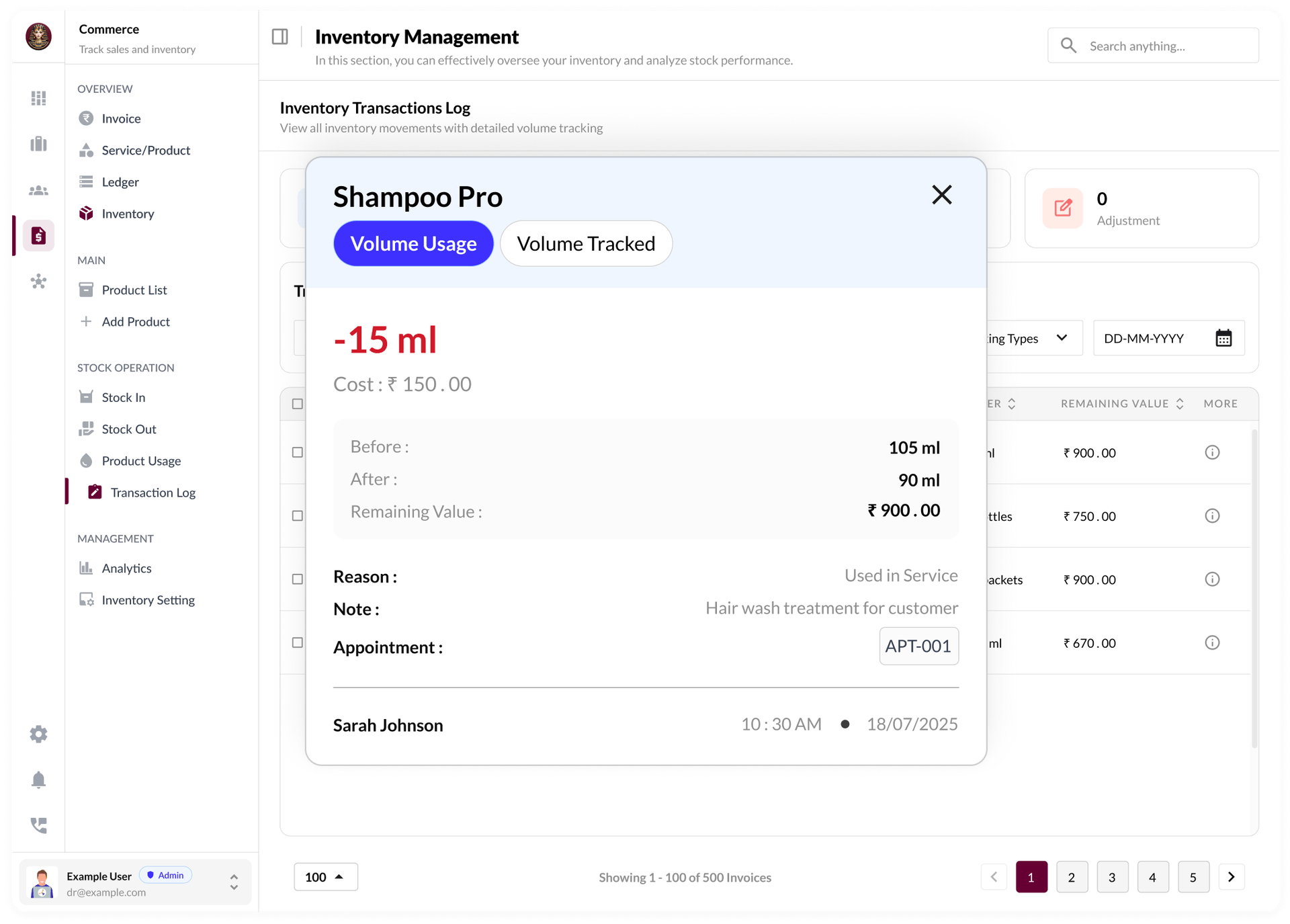 Inventory feature: Sales & Usage Reports