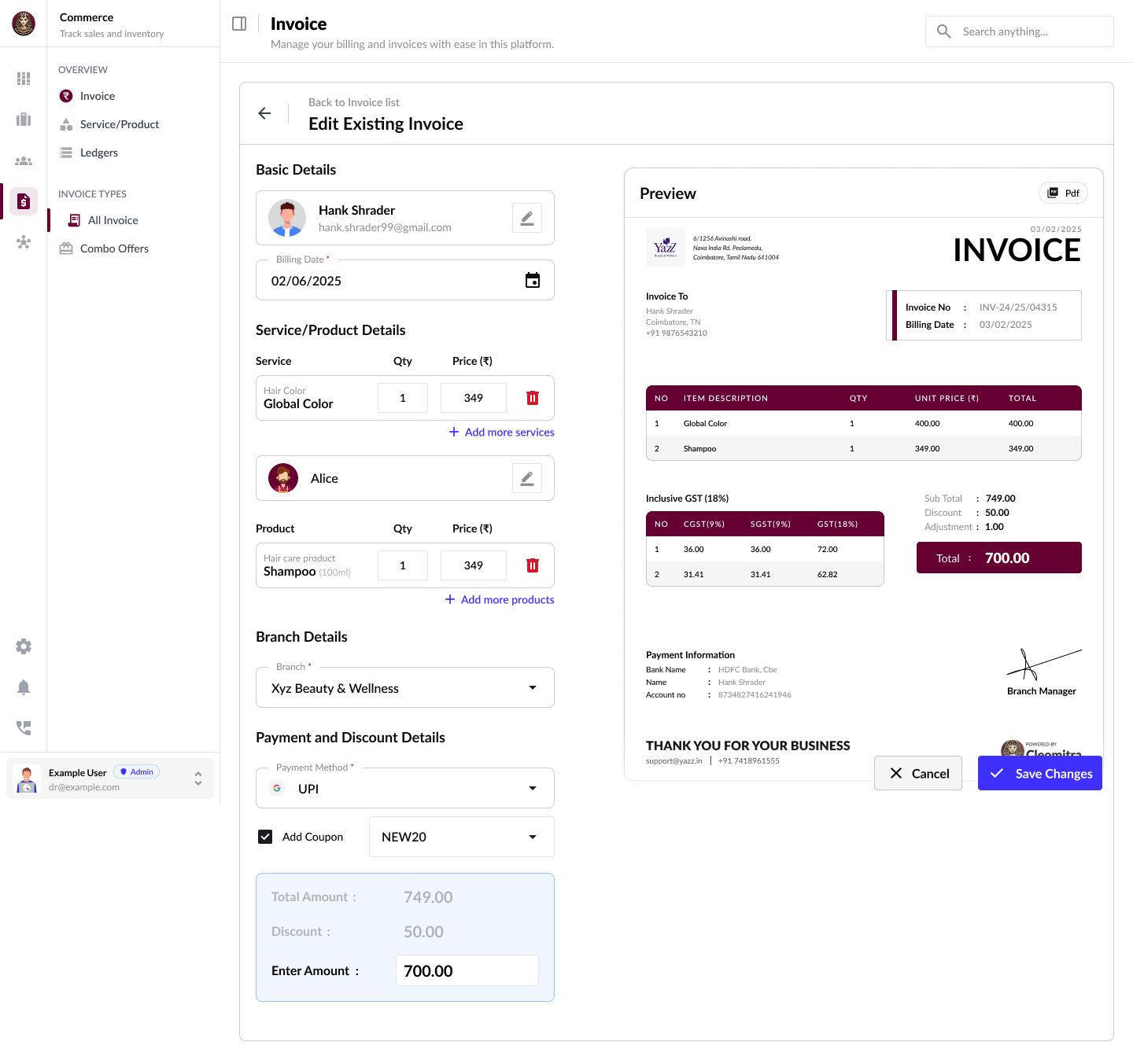 Invoice Creation