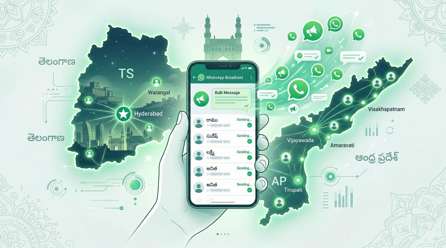 Top 5 Best Bulk WhatsApp Message Providers in Hyderabad, Andhra Pradesh & Telangana (2026)