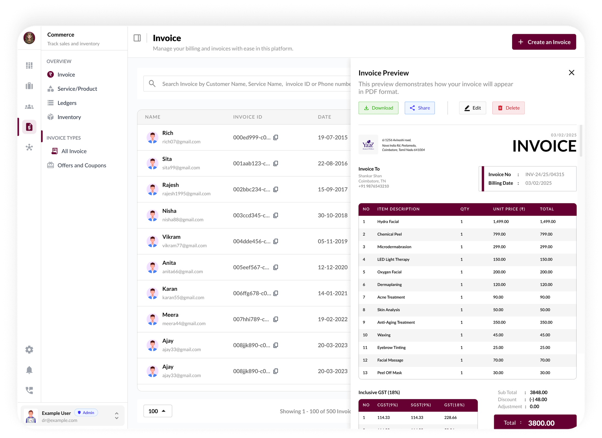 Billing feature: One-Click Invoicing