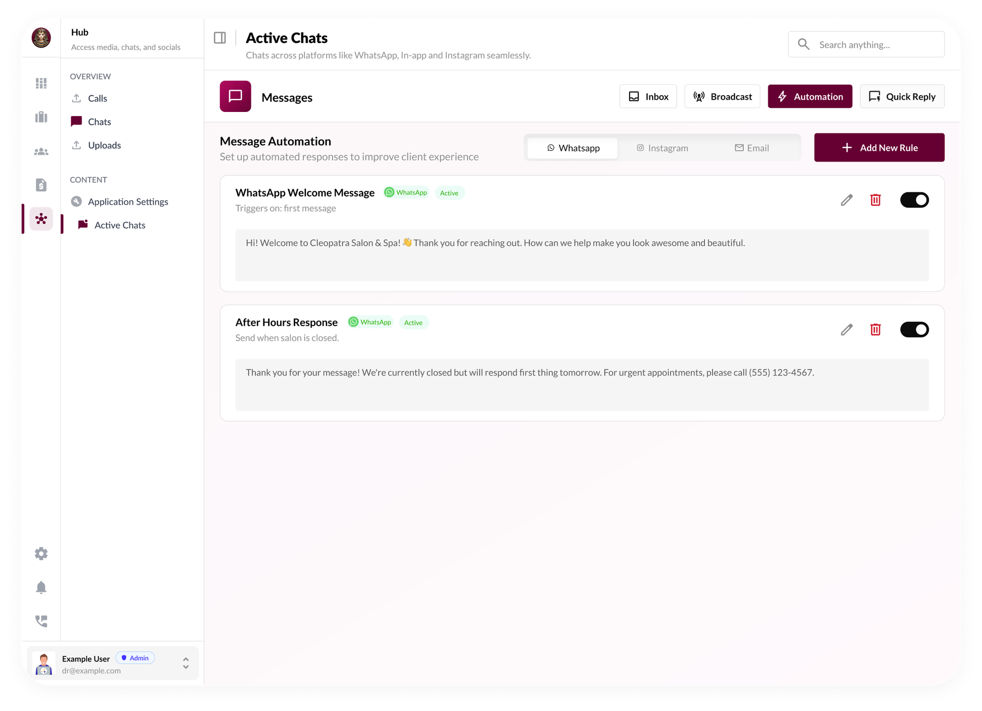 Marketing & Messaging feature: Automated Reminders & Follow-ups
