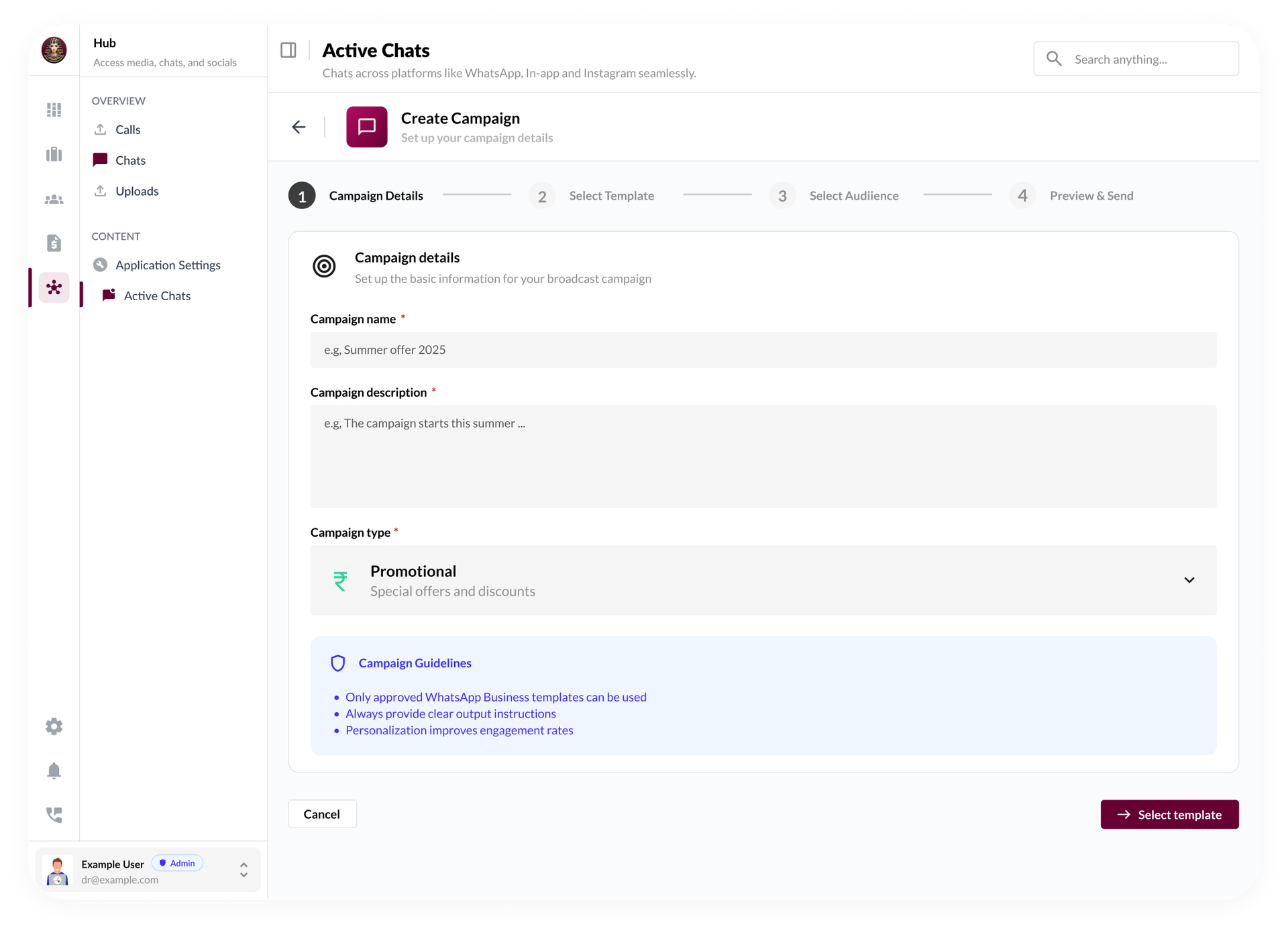 Marketing & Messaging feature: Personalized Campaigns