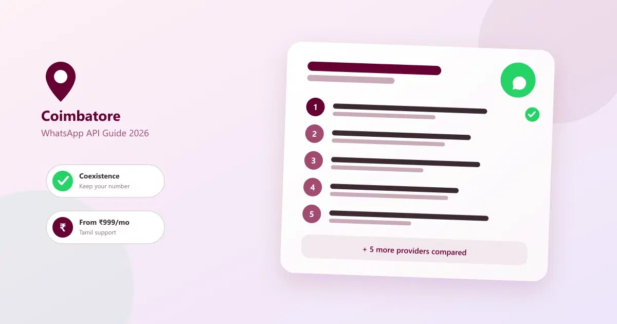 Top 10 Best WhatsApp API Providers in Coimbatore (2026): Pricing & Coexistence Guide